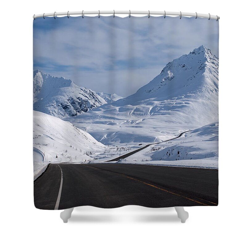 Canada Shower Curtain featuring the photograph Haines Highway in the Spring by Cathy Mahnke