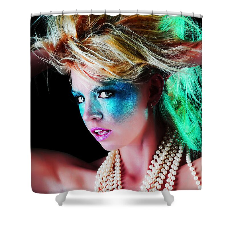 Fetish Photographs Shower Curtain featuring the photograph Hair a flame by Robert WK Clark