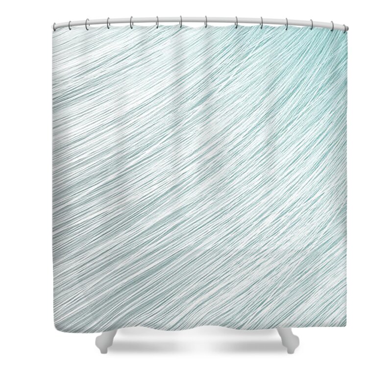 Grey Shower Curtain featuring the digital art Hair Blowing Closeup by Allan Swart