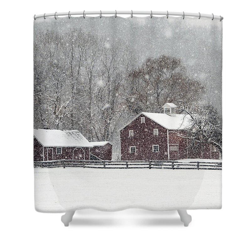 Farm Shower Curtain featuring the photograph Hale Farm in Winter by Ann Bridges