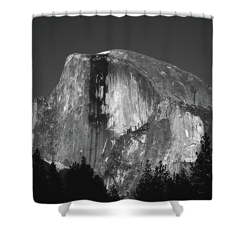 Half Dome Moonrise Shower Curtain featuring the photograph Half Dome Moonrise by Raymond Salani III