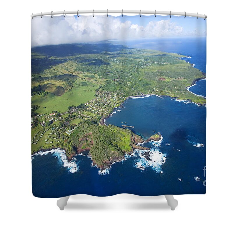 Aerial Shower Curtain featuring the photograph Hana Aerial by Ron Dahlquist - Printscapes