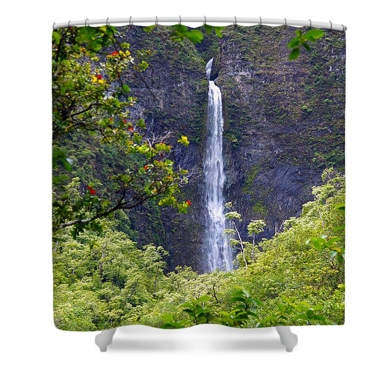 Kauai Shower Curtain featuring the photograph Hanakapiai Waterfall Kauai by Kevin Smith
