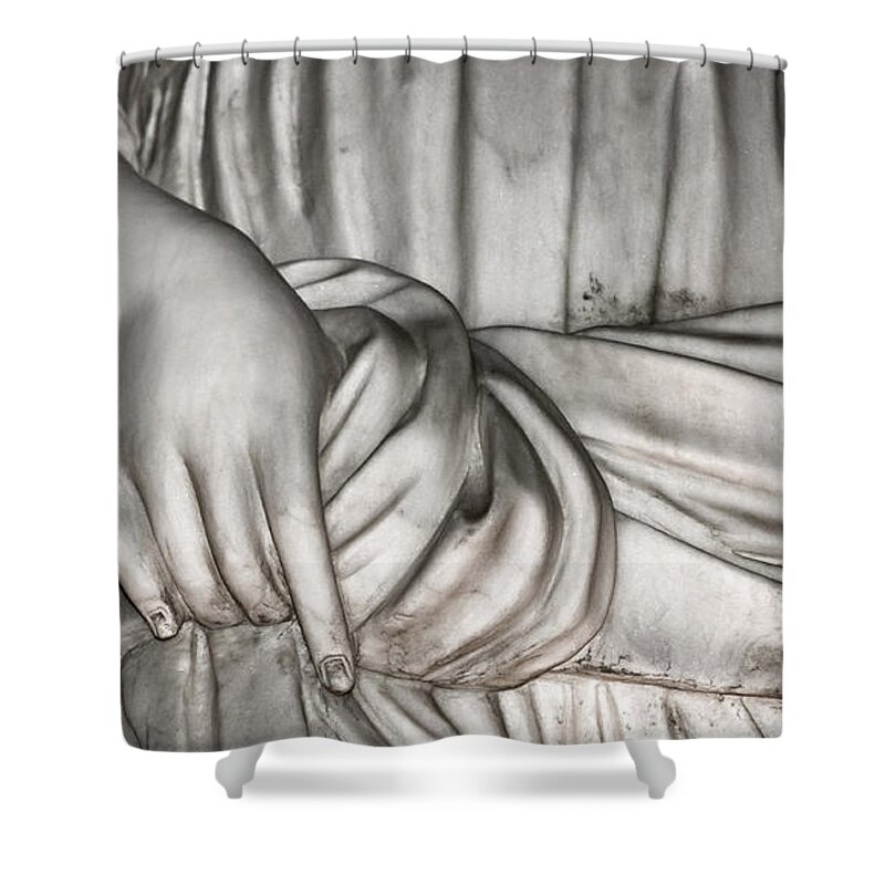 Christopher Holmes Photography Shower Curtain featuring the photograph Hand And Robe by Christopher Holmes