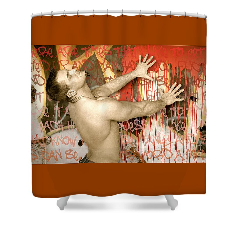 Male Shower Curtain featuring the photograph Hand Painting by Gunther Allen