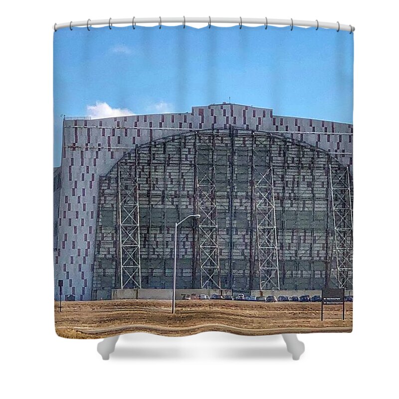 Hangar No. 1 Is An Airship Hangar Located At Naval Air Engineering Station Lakehurst In Manchester Township Shower Curtain featuring the photograph Hangar Number 1 Lakehurst New Jersey by Bill Rogers