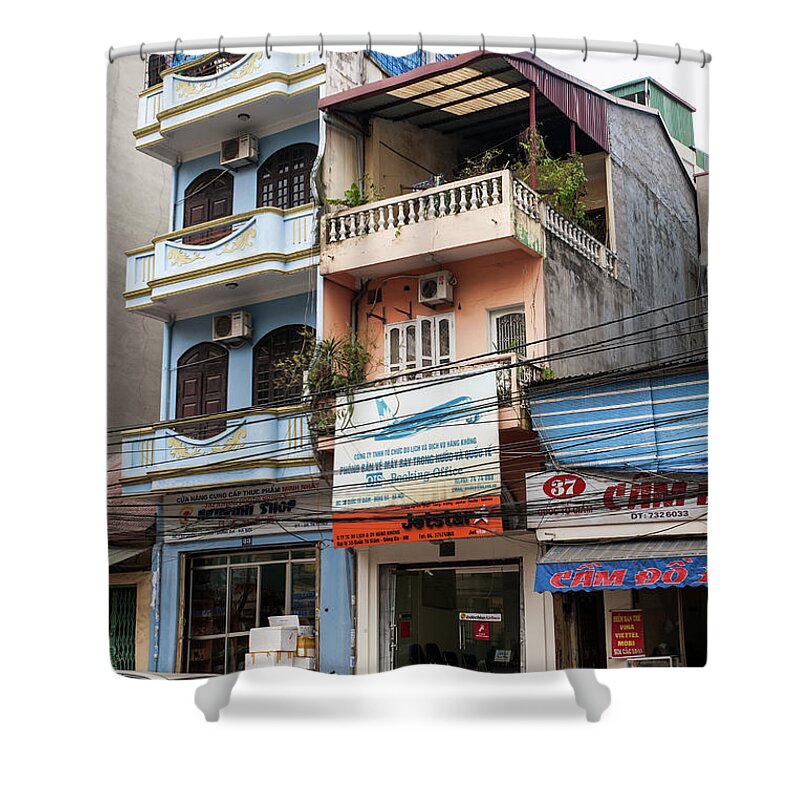 Vietnam Shower Curtain featuring the photograph Hanoi Shophouses 13 by Rick Piper Photography