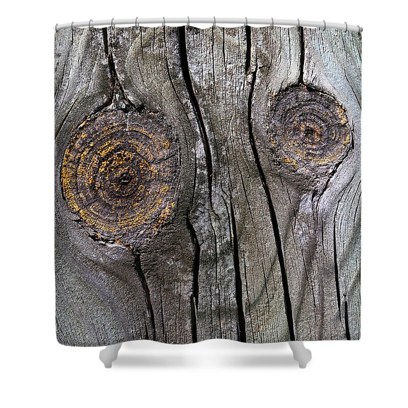Wood Shower Curtain featuring the photograph Happy Face by Mary Bedy