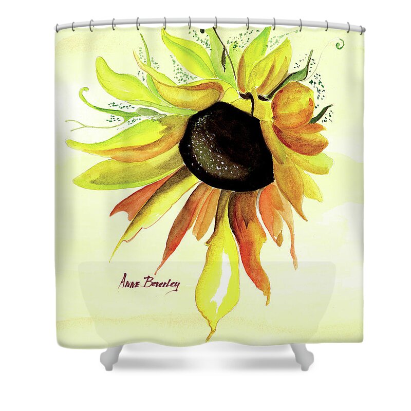 Floral Shower Curtain featuring the painting Happy Friday by Anne Beverley-Stamps