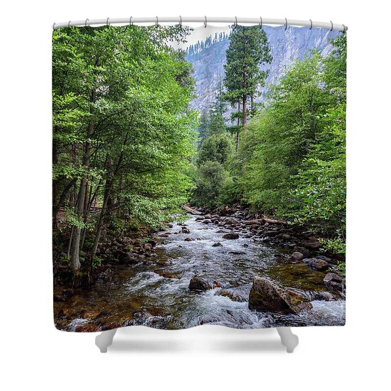 Sierra Nevada Shower Curtain featuring the photograph Happy Isles by Jeff Hubbard