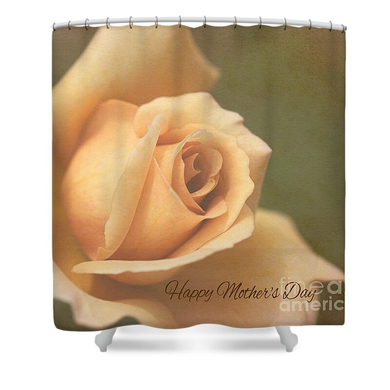 Lush Rose Bloom Celebrate Occasion Flower Floral Nature Botanical Flora Nature Love Shower Curtain featuring the photograph Happy Mothers Day Lush Rose by Joy Watson
