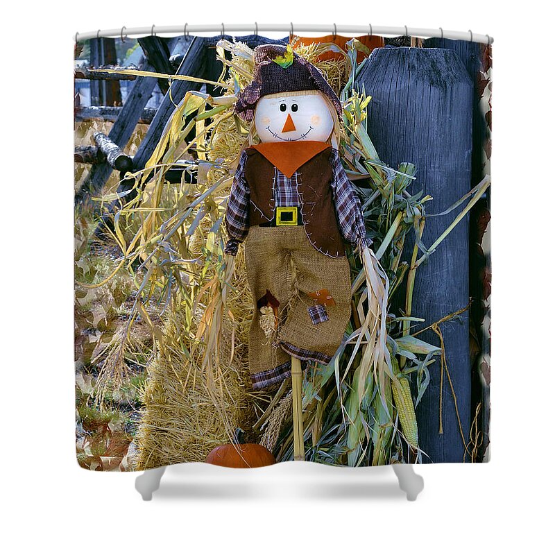 Halloween Shower Curtain featuring the photograph Happy Scarecrow by Kae Cheatham