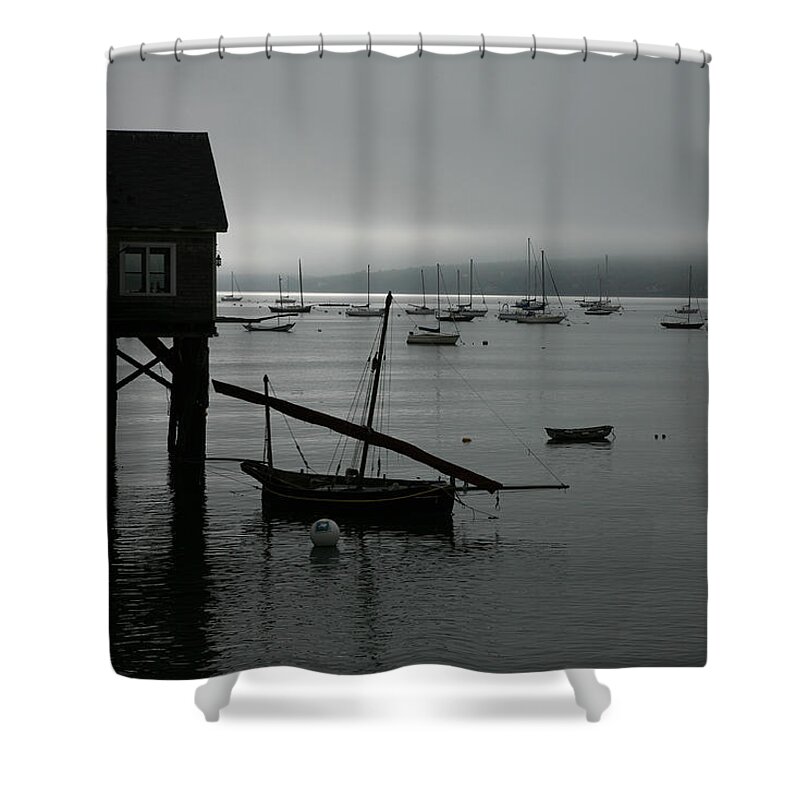 Harbor Shower Curtain featuring the photograph Harbor Fog by Timothy Johnson