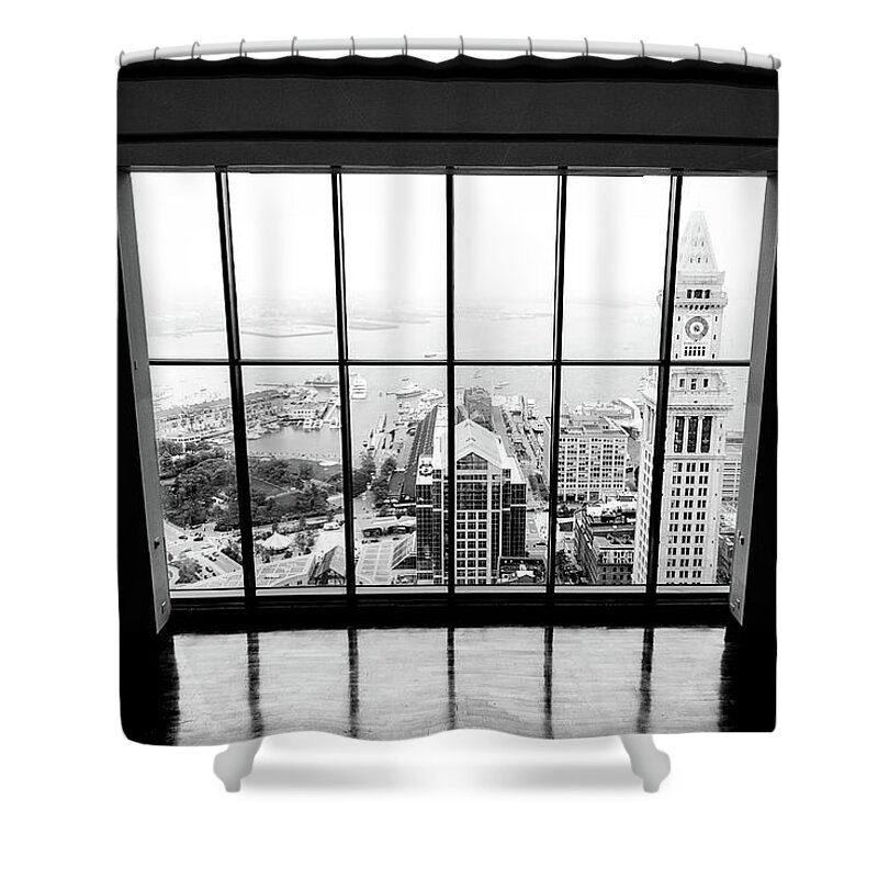 Boston Shower Curtain featuring the photograph Harbor View by Greg Fortier
