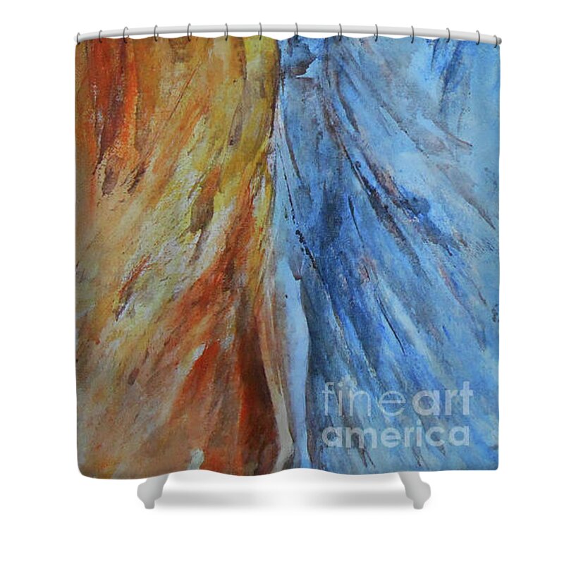 Abstract Shower Curtain featuring the painting Harmony by Jane See