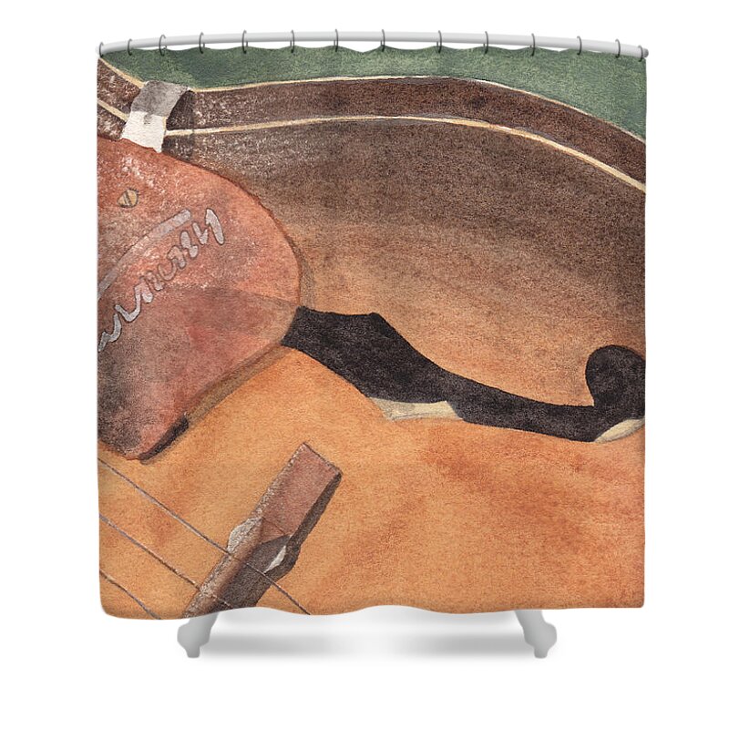 Guitar Shower Curtain featuring the painting Harmony by Ken Powers