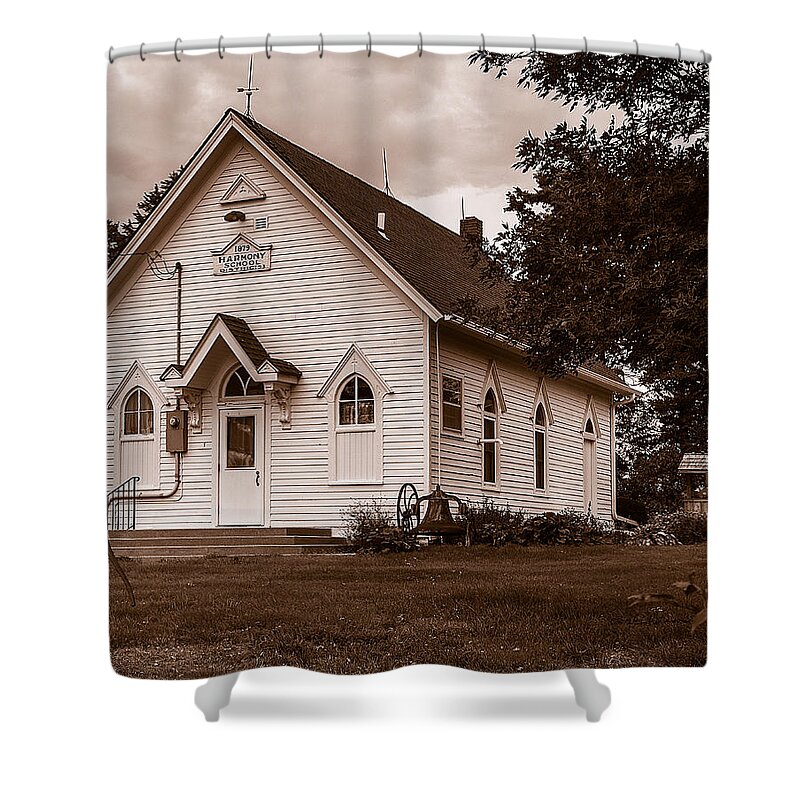 Country Schoolhouse Shower Curtain featuring the photograph Harmony School by Ed Peterson