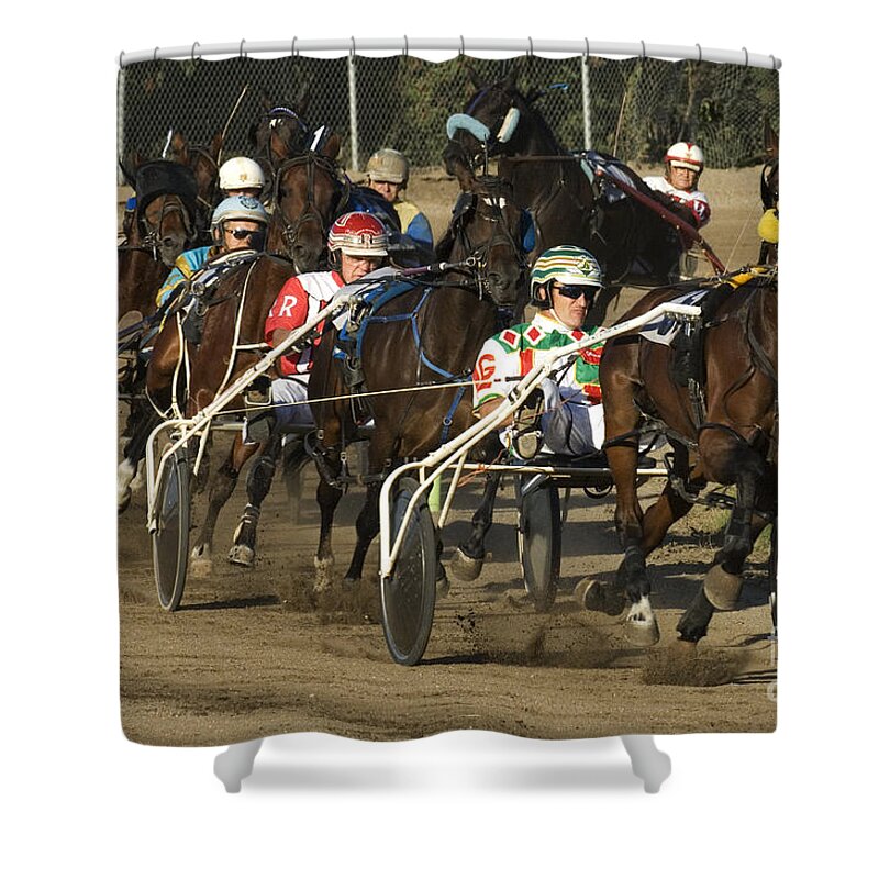 Harness Racing Shower Curtain featuring the photograph Harness Racing 9 by Bob Christopher
