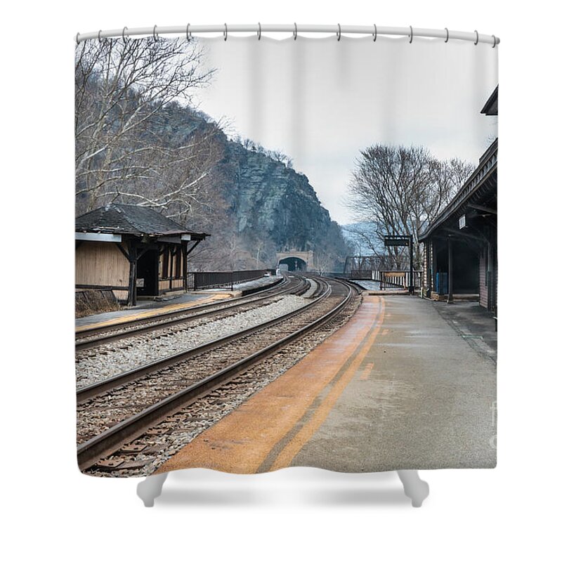 Csx Shower Curtain featuring the photograph Harpers Ferry Train Station by Thomas Marchessault
