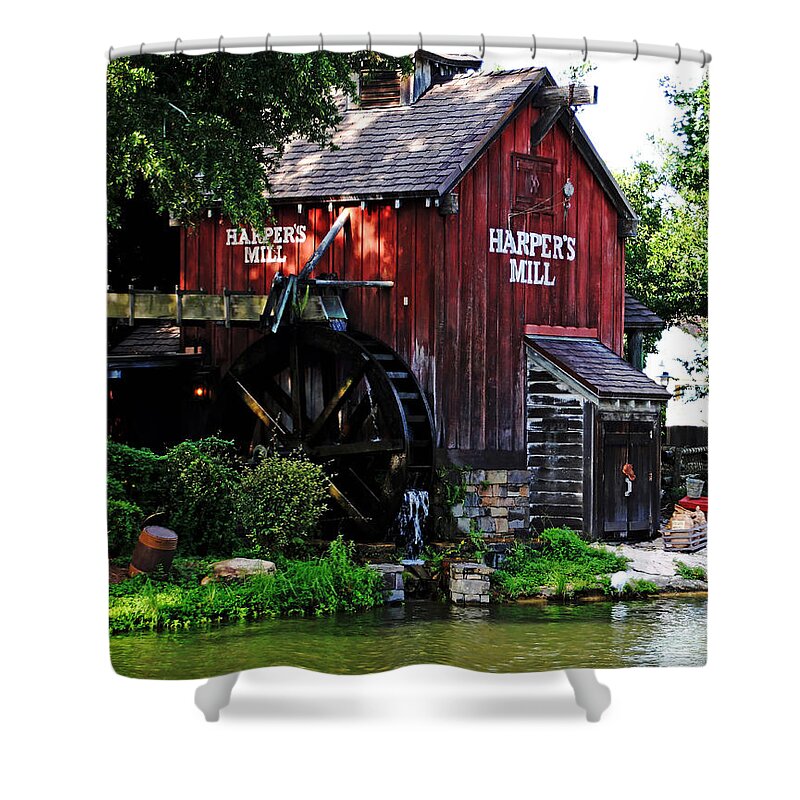 Mill Shower Curtain featuring the photograph Harpers Mill by Debbie Oppermann