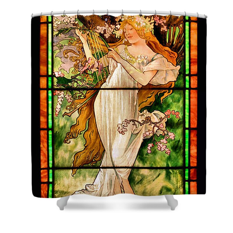Stained Glass Shower Curtain featuring the photograph Harpist by Kristin Elmquist