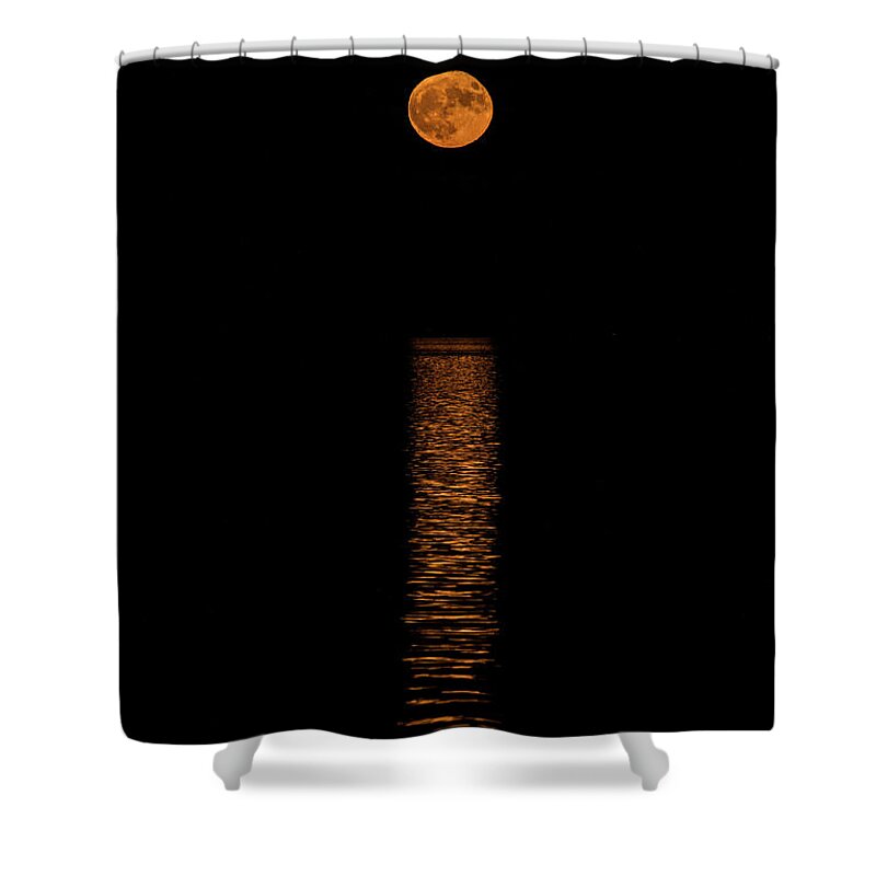 Moon Shower Curtain featuring the photograph Harvest Moonrise by Paul Freidlund