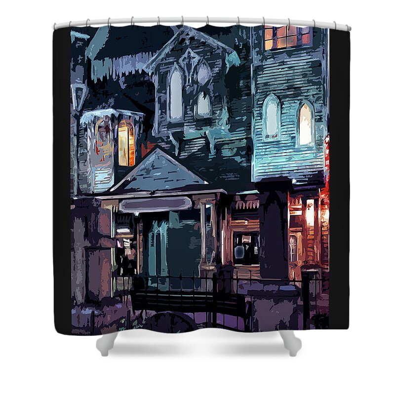 Halloween Shower Curtain featuring the painting Haunted by CHAZ Daugherty