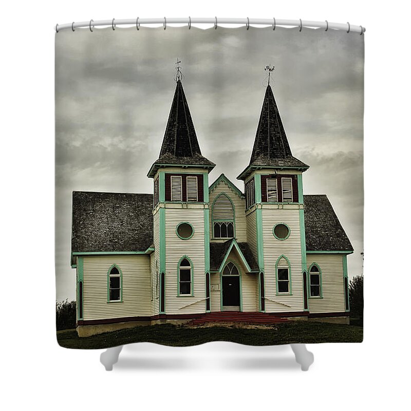 Haunted Shower Curtain featuring the photograph Haunted Kipling Church by Ryan Crouse