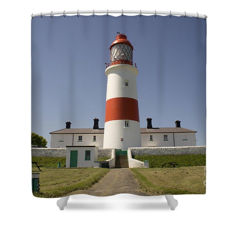 Lighthouse Shower Curtain featuring the photograph Haunted Lighthouse. by Elena Perelman
