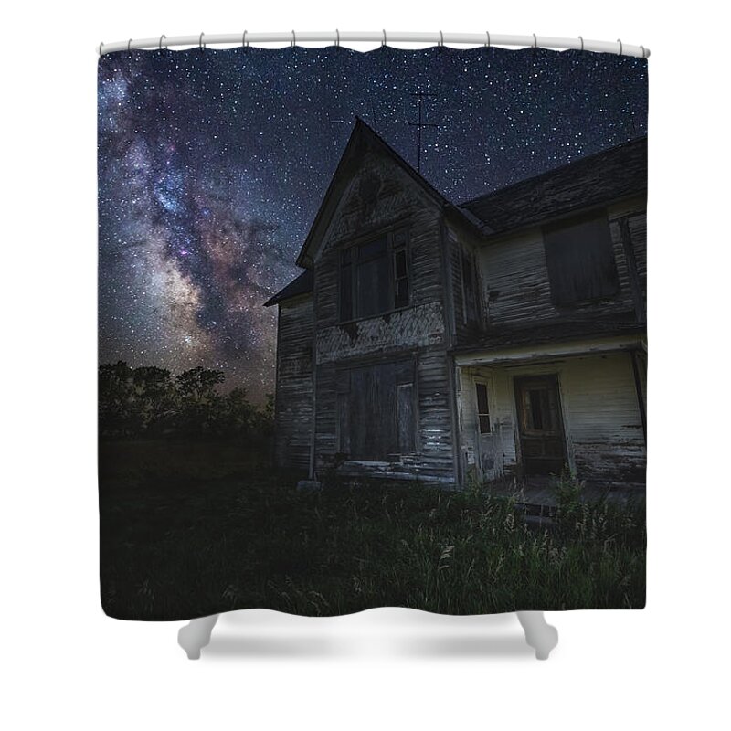 #homegroen Photography Shower Curtain featuring the photograph Haunted on the Prairie by Aaron J Groen