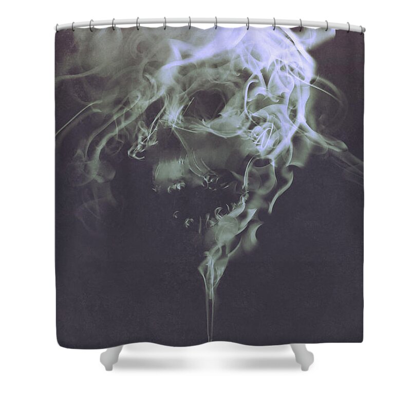 Acrylic Shower Curtain featuring the painting Haunted Smoke by Tithi Luadthong