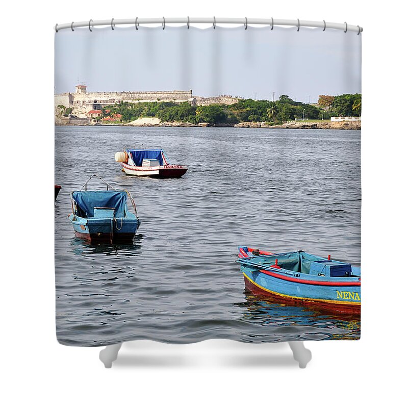 Caribbean Shower Curtain featuring the photograph Havana Harbor by Joel Thai