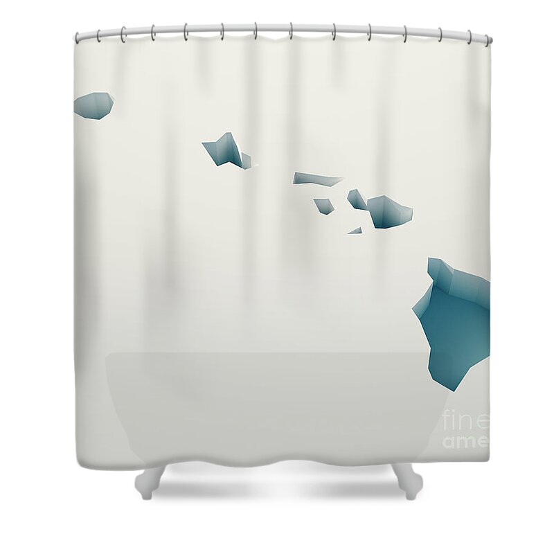 Cartography Shower Curtain featuring the digital art Hawaii Simple Intrusion Map 3D Render by Frank Ramspott