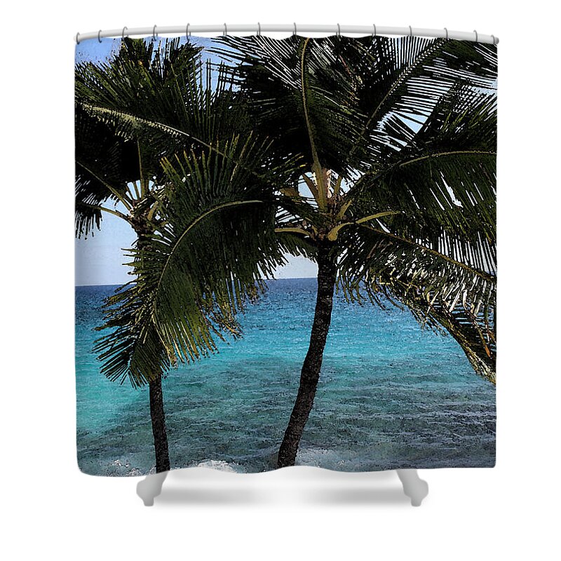 Hawaii Shower Curtain featuring the photograph Hawaiian Palm Trees - All images copyright Karen L. Nicholson by Karen Nicholson