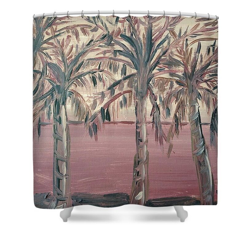 Sunset Shower Curtain featuring the painting Hawaiian Sunset by Clare Ventura