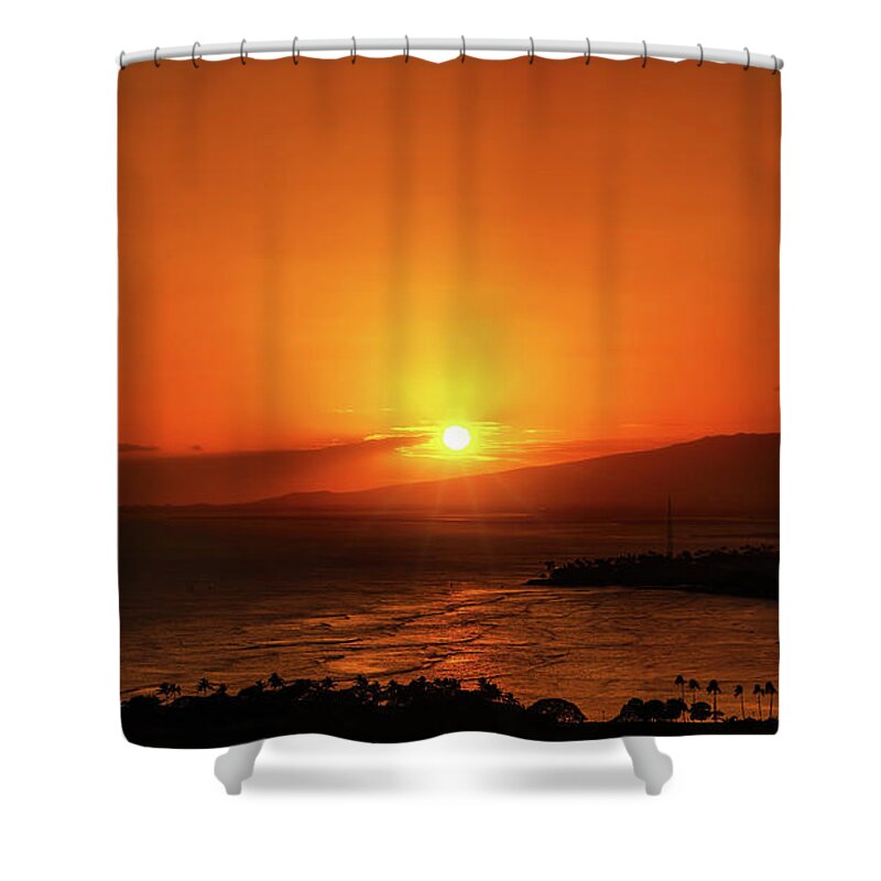Sunset Shower Curtain featuring the photograph Hawaiian Sunset by Sue Melvin
