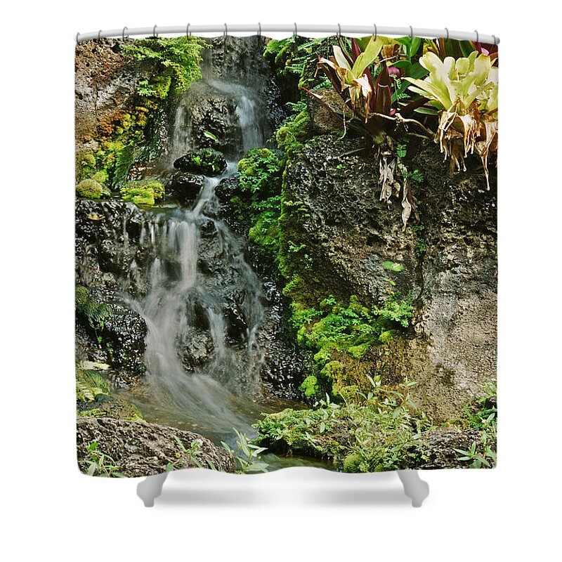 Waterfall Shower Curtain featuring the photograph Hawaiian Waterfall by Michael Peychich