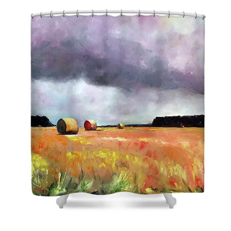  Shower Curtain featuring the painting Heading to the Beach by Josef Kelly