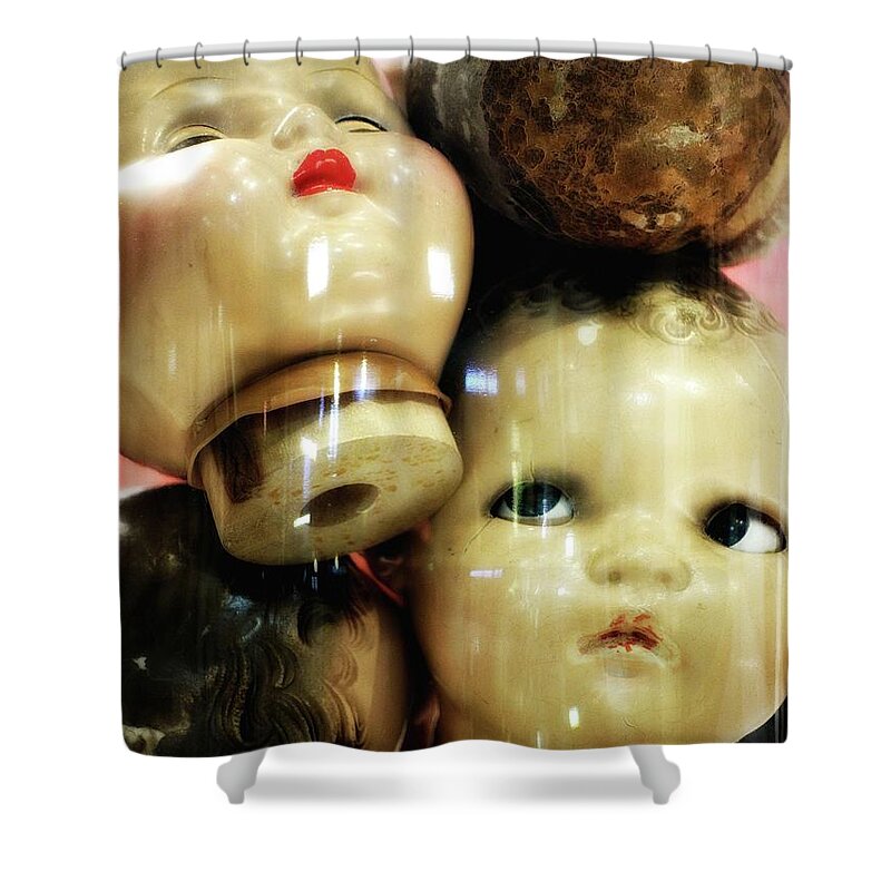 Newel Hunter Shower Curtain featuring the photograph Heads in a Jar by Newel Hunter