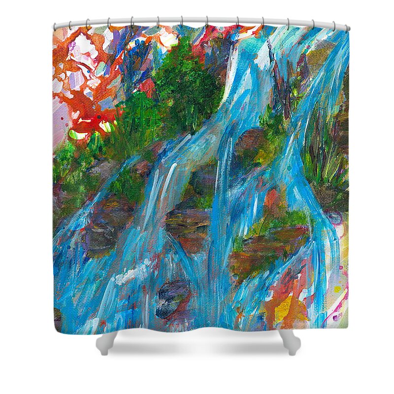 Fire Shower Curtain featuring the painting Healing Waters by Denise Hoag