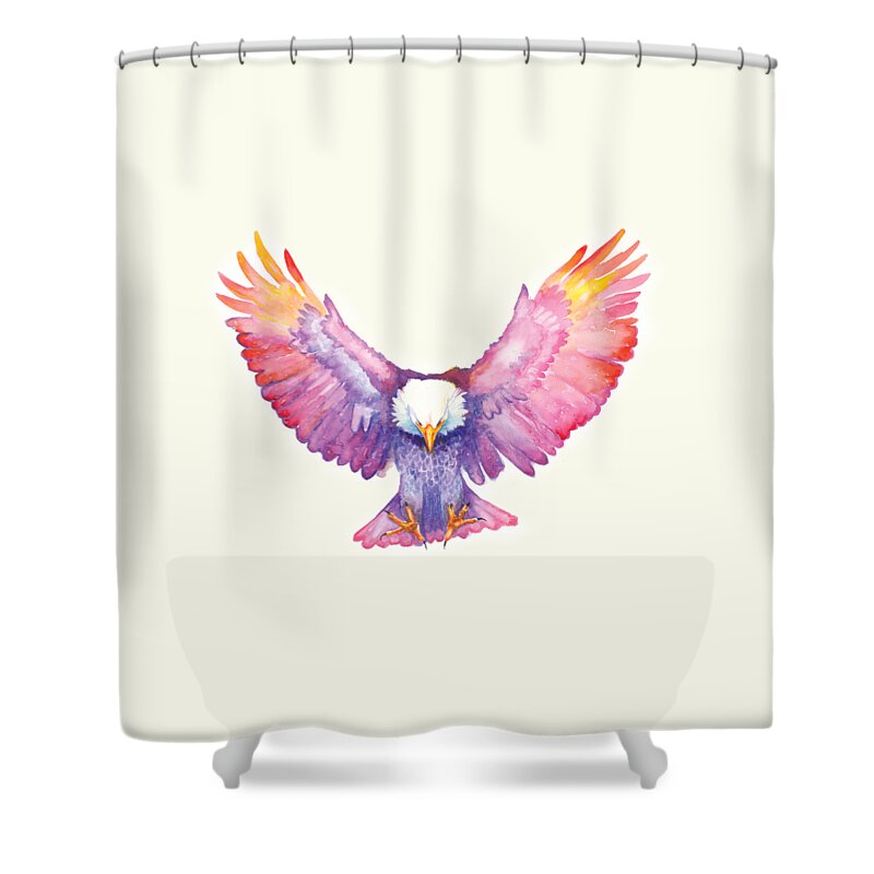 Eagle Shower Curtain featuring the painting Healing Wings by Cindy Elsharouni