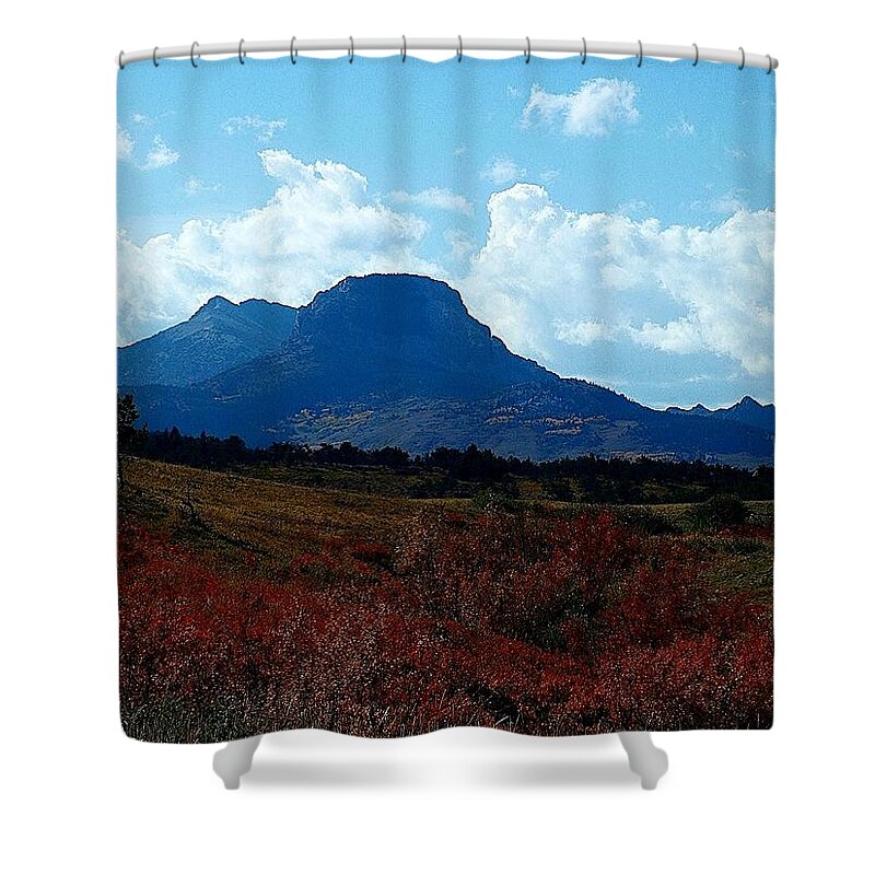 Heart Butte Mountain Shower Curtain featuring the photograph Heart Butte Mountain, Fall by Tracey Vivar