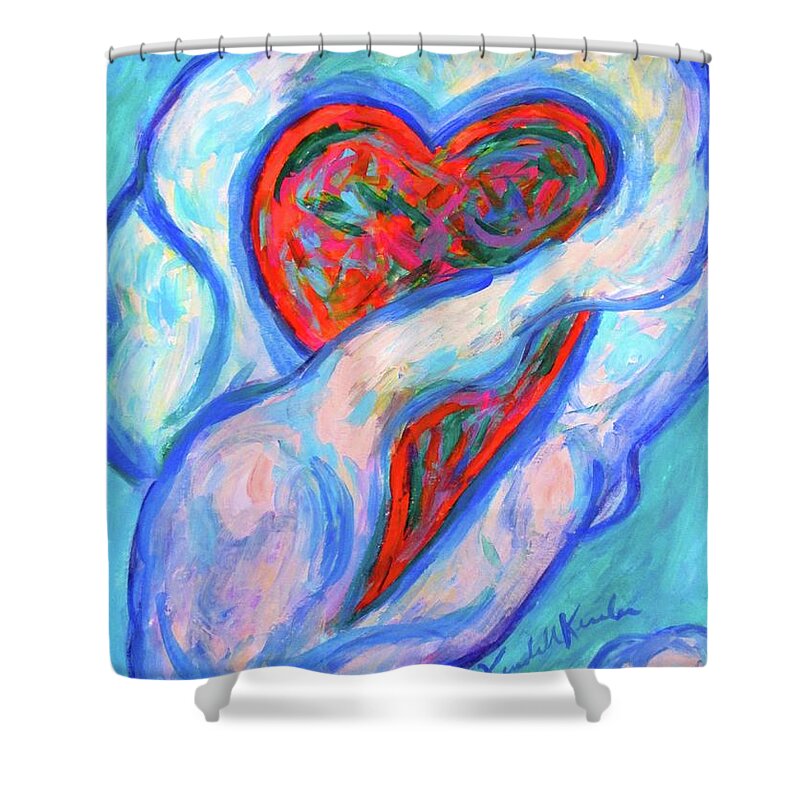 Cloud Prints For Sale Shower Curtain featuring the painting Heart Cloud by Kendall Kessler
