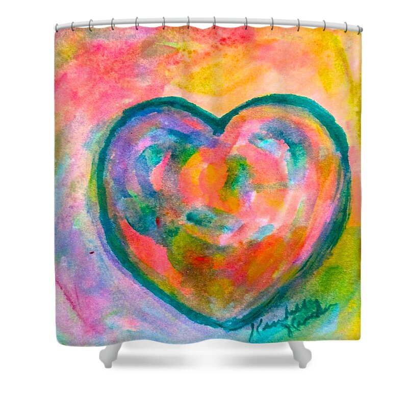 Heart Shower Curtain featuring the painting Heart Mist by Kendall Kessler
