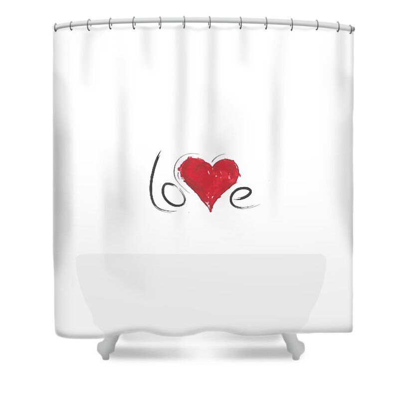 Love Shower Curtain featuring the painting Hearts 1 T-shirt by Herb Strobino