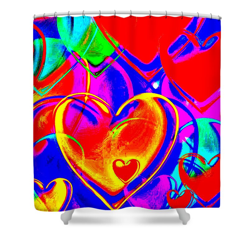 Abstract Shower Curtain featuring the photograph Hearts by Burney Lieberman