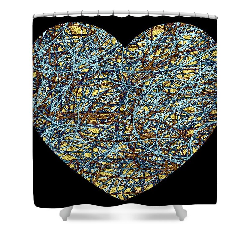#heartstringsart Shower Curtain featuring the digital art Heartstrings by Will Borden