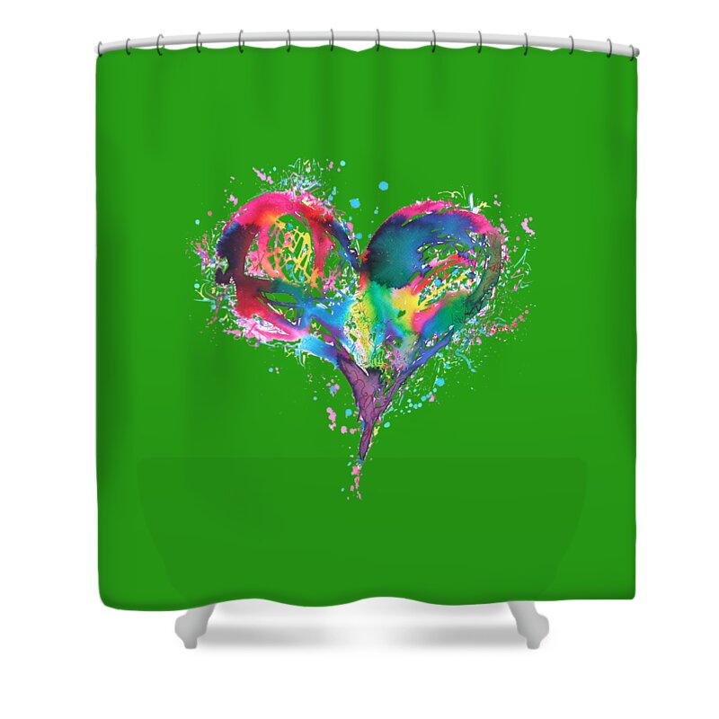 Hearts Shower Curtain featuring the painting Hearts 6 T-shirt by Herb Strobino