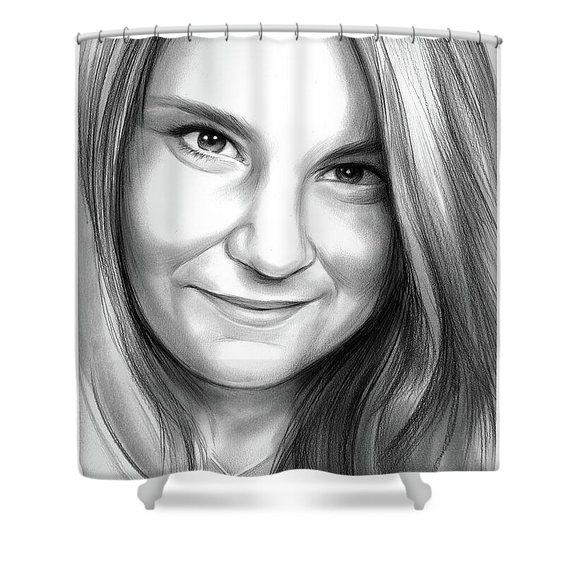 Heather Heyer Shower Curtain featuring the drawing Heather Heyer by Greg Joens