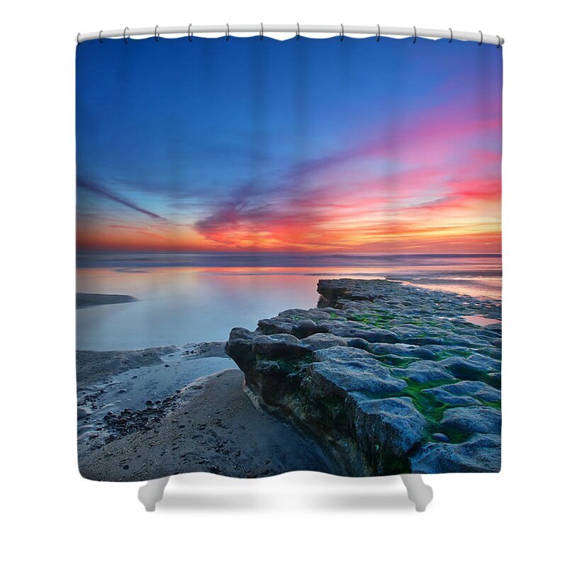 Sunset Shower Curtain featuring the photograph Heaven and Earth by Larry Marshall